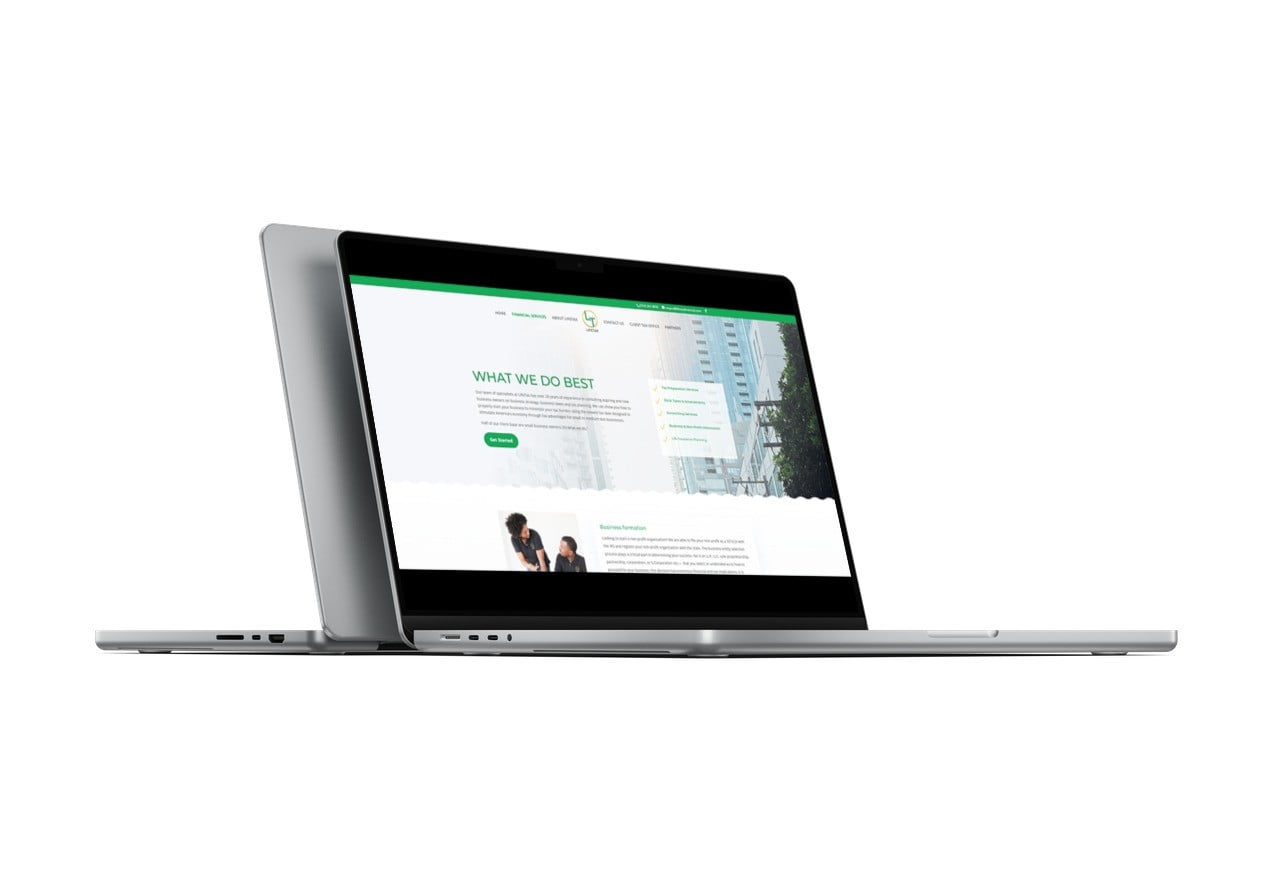LifeTax Financial Services website on laptop