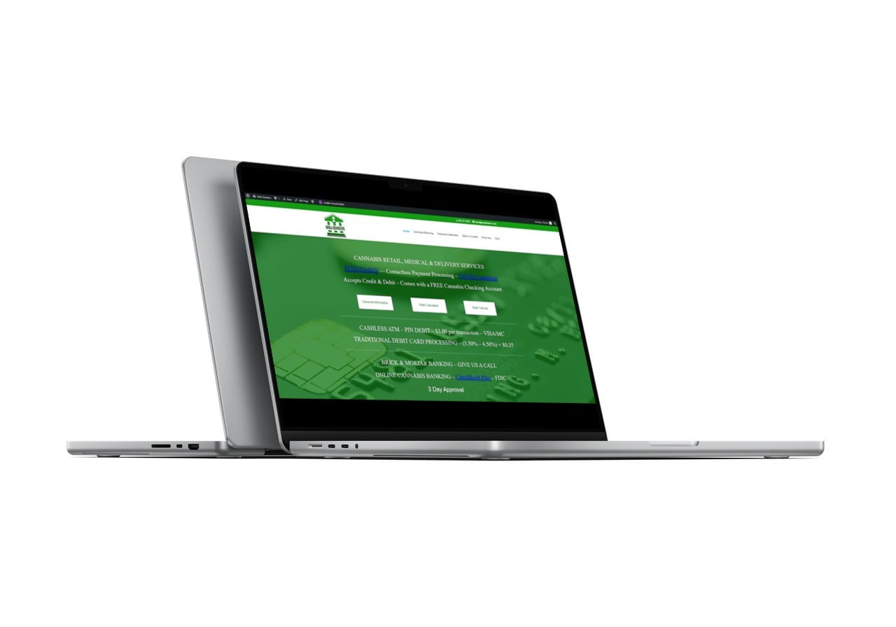 MMJ Bankers Website in Laptop